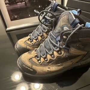 Men's Brown and Blue Hiking Boots